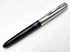 C1955 Nos  Parker  21  Special Black Brushed Steel Aerometric Fountain Pen F