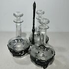 Mt  Washington Glass Decanters   Original Pairpoint Silver Plated Holder Grapes