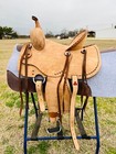 Kids-youth Western Leather Ranch Horse Saddle With Buck Stitching 10  12  13 