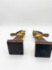 Vintage Style Gold Bird Bookends Set Pair Antique Bronze Resin Book Ends Decor 