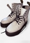 Dr  Martens White Leather Lace-up Platform Combat Ankle Boots Men s Us 8