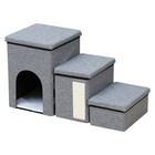 Portable Dog Stairs Pet 3 Steps For Bed Sofa Cats Ladder Ramp Removable Cover