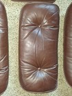 Early Original Herman Miller Brown Eames Lounge Chair   Ottoman Leather Cushions