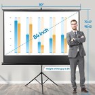 84 Inch Projector Screen With Stand Outdoor Indoor Pull Down 16 9 4k Hd Tripod