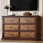 Bedroom Storage Dresser 6 Drawers With Cabinet Wood Furniture Bedroom Chest
