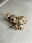 Hippo Mom And Baby Figurine Exotic Zoo Animal Hippopotamus Cow And Calf