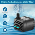 Mini Submersible Fountain Water Pump With Led Light 50gph 3w 4 Led  Black