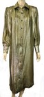 Vintage 70s 80s Coco Mod Glam Gold Metallic Midi Shift Shirt Caftan Dress L xl