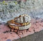 Art Deco Vintage Round Lab Created Diamond 925 Silver Engagement Bridal Ring Set