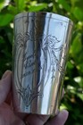 Antique Austrian 800 Fine Silver Engraved Beaker