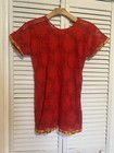 Nigerian African Kids Girls Dress Size 8 Handmade Red Lace See Thru Tunic Top