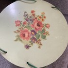 Vintage Princess Algonquin  Il Green Wicker Round Sewing Basket Full W lid
