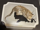Vintage 1978 Enesco Leopard Cat Jungle Safari Vintage Trinket With Lid