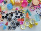 Vintage And Recent Random Miniature Plastic Toy Lot Doll Dishes Food Figures
