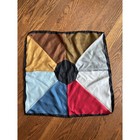 Vintage Geometric Color Block Pocket Square Scarf Hand Rolled Multi Color 17x17