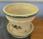 Vintage Floral Flower Pot W saucer 4 5  Wide X 4  High Made In Italy