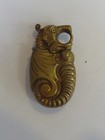 Antique Victorian Brass Seahorse Figural Match Safe Vesta Case