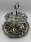 Wallace Silver Plated Two Tier Buffet Serving Tray Vintage