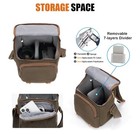 Compact Camera Bag Case Canvas Leather Trim Compatible For Nikon Canon Sony New