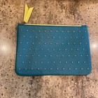 Ipsy Teal Glam Bag With Tassel Zipper    Metal Studs Makeup Case 100th Bag