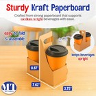 Mt Products Disposable Brown Cup Drink Carrier With Handle - Pack Of 250