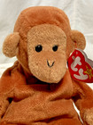 Ty Beanie Baby Bean Bag P v c  Pellets Bongo Monkey Brown   4067  1995