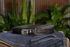 Black Basket Weave Ranger Belt With Small Stitching Quality Usa Handcrafted