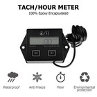 Small Engine Hour Meter And Digital Tachometer  Waterproof Inductive Tacho Ga   
