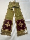 French Antique Ecclesiastical Stole  1800   s  Gold  Purple  Green  Church Garment