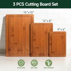 Zeawec 3-piece Set Bamboo Cutting Board For Kitchen - Crack-resistant Wood Chopp