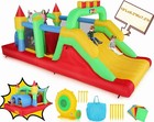 18x8 2ft Kids Inflatable Bounce House W dual Tunnels Large Slide   680w Blower    