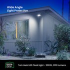 2-pack Motion Sensor Flood Lights Battery Powered 5000k Led Twin Head White