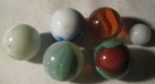 Lot   11 1940 s - 1950 s Vintage Boy Man Toy Game Glass Art Marbles 5 Total 1  