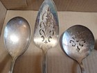 Old Company Plate Set Of 7 Serving Spoons Vintage Rose Silverware 