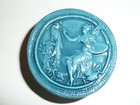 Beautiful Large Round Fairy Artist Art Stone Shank Button  2  Prussian Blue