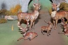 Rare Vintage Cast Lead Metal Deer Stag Germany Figures Reindeer Set Of 5