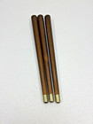 Vintage Wood Legs Mid Century Modern X 3 Table Stool Set Lot Brown Tapered 50s
