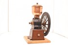 Antique Cast Iron Single Wheel Manual Coffee Grinder Vtg Red Beautiful 11 