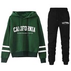 Women   s Striped Tracksuit Set Hoodie Jogger Pants Casual Streetwear 2 Piece