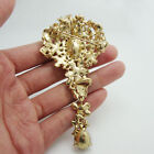  Fashion Pink Rhinestone Crystal Flower Bouquet Drop Brooch Pin Pendant
