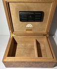 Thomas Cristiano Burl Vintage Wood Cigar Humidor Box Humidifier Made In Italy