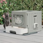 Large Enclosed Cat Litter Box With Lid mat scoop drawer gray