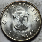 1947-s Philippines One Peso  Attractive Uncirculated Example  C