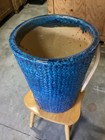 Indoor   Outdoor Ocean Blue Glazed Pottery Planter  22    High By 17 5   round