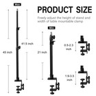 2 Pack Clamp Desk Mount Light Stand With 1 4  Head And Hot Shoe Mount Adapter   