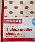 Skip Hop 3 Piece Ivory And Red Polka Dot Toddler Bedding Sheet Set