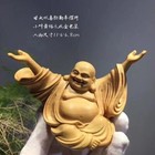 11 6cm Chinese Boxwood Carving Maitreya Buddha Statue Home Decorative Crafts