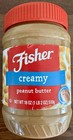      Lot Of 4  Fisher Brand Creamy Peanut Butter Jars  18oz Each  - Fresh Stock 