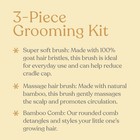 Bamboo Hair Brush   Comb Set For Toddlers - 3 Pieces Baby Registry Gift