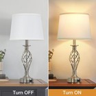 Table Lamp For Bedroom Set Of 2 With Usb C a Ports  Modern Bedside Lamps
